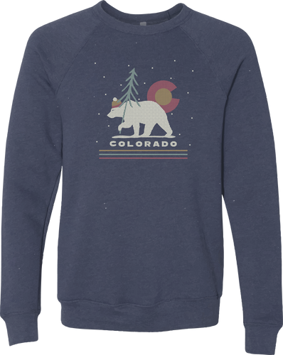 Holiday Polar Bear - Unisex Crewneck Sweatshirt - Vintage Navy