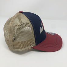 Load image into Gallery viewer, Colorado Topo Mountains - BOCO Technical Trucker Hat - Dark Blue/Red