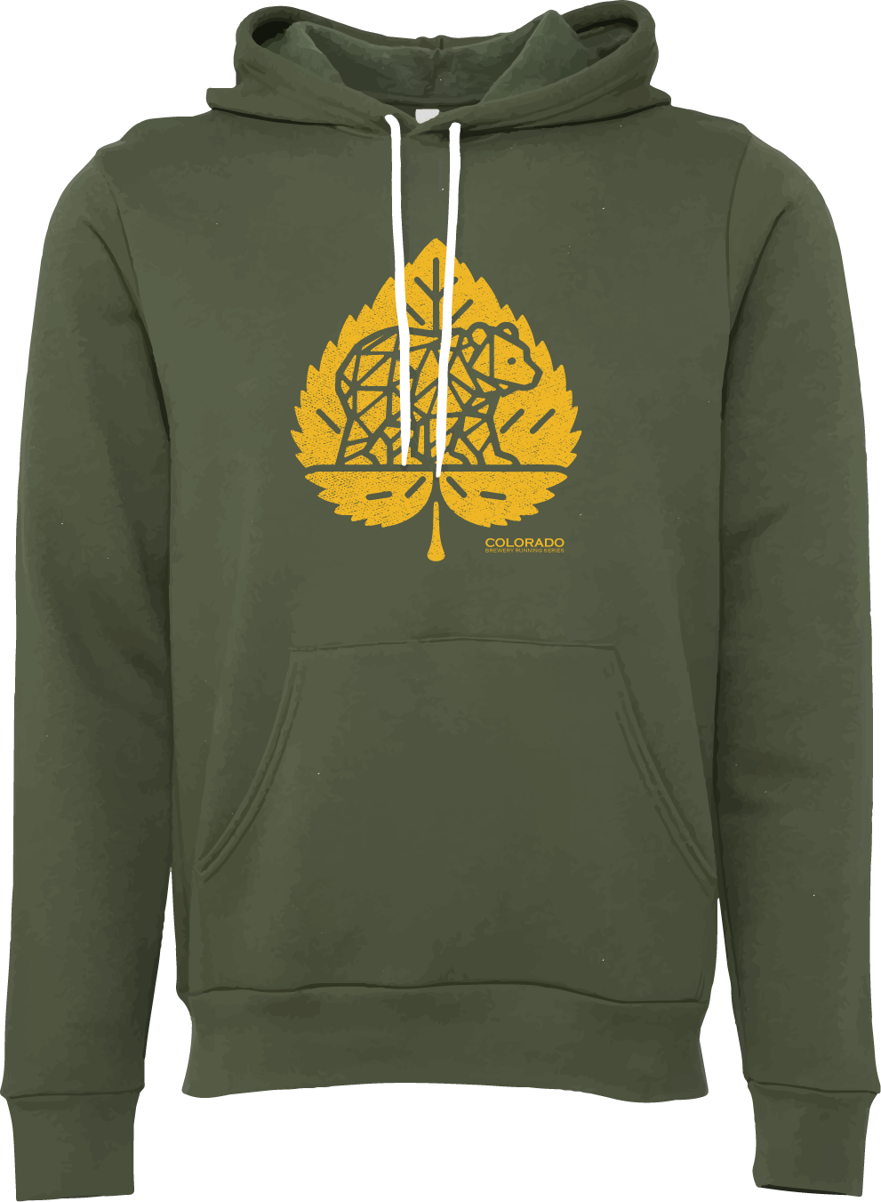 Aspen Leaf Bear - Hoodie - Military Green