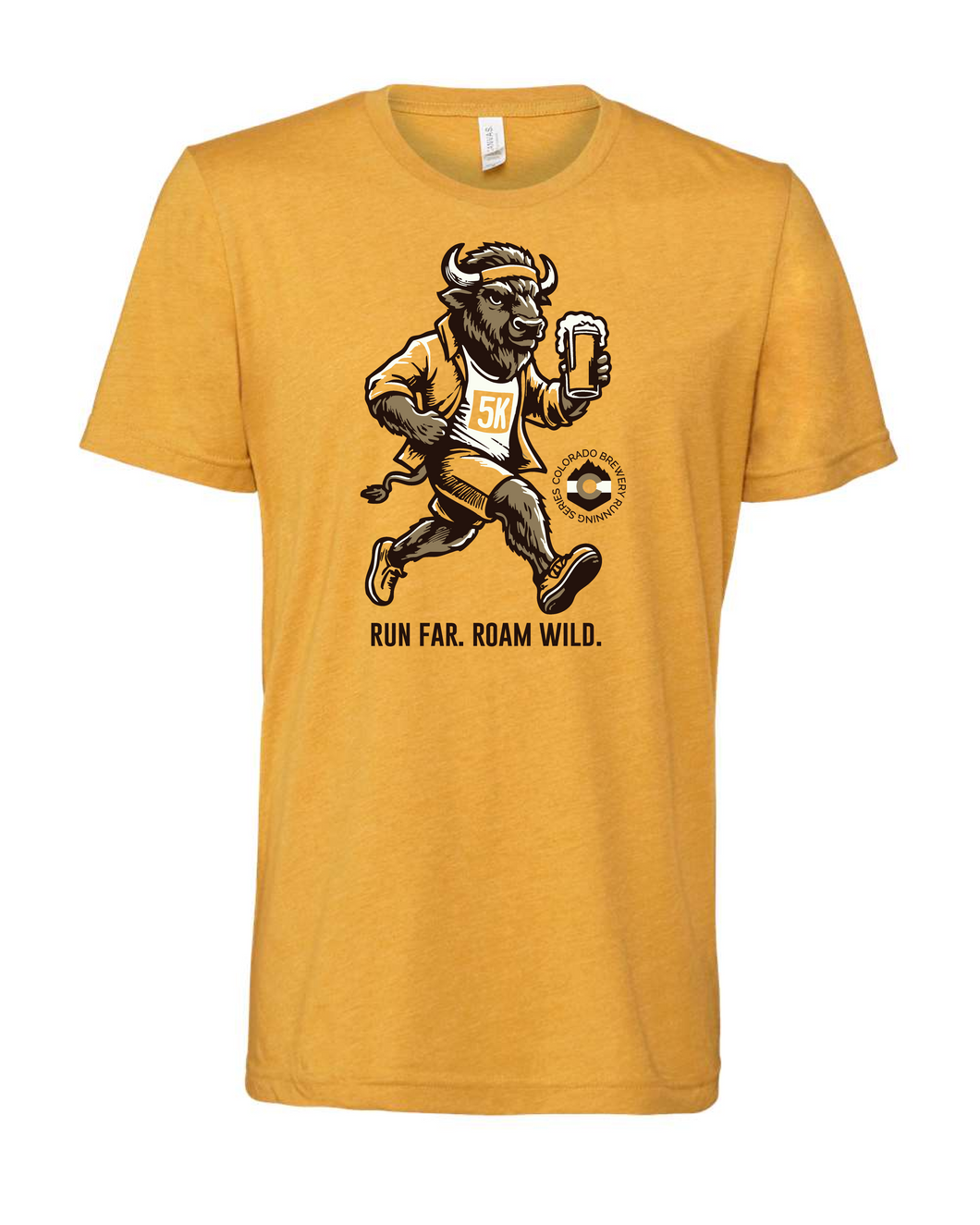 Running Buffalo 5k - T-shirt - Mustard