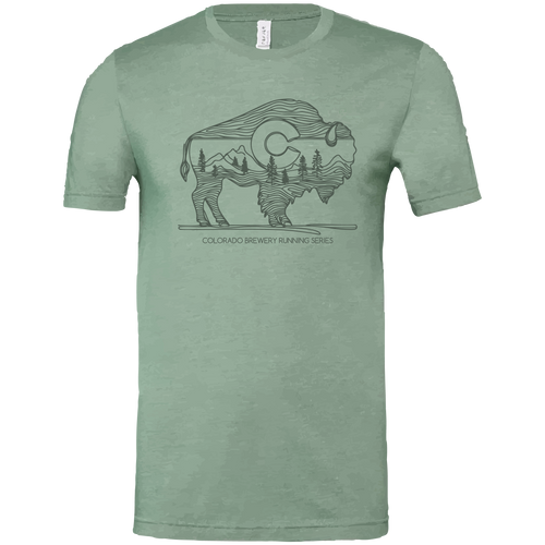 CO Green Bison - Unisex T-shirt - Heather Dusty Green