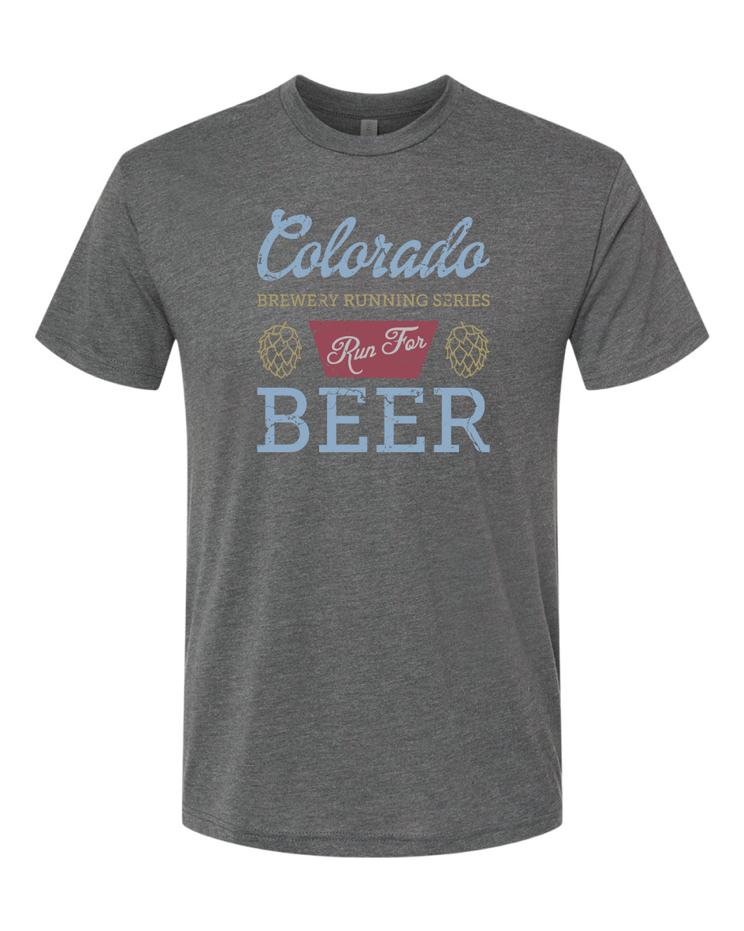 Run For Colorado - T-Shirt - Vintage Heavy Metal (Light Blue Font)