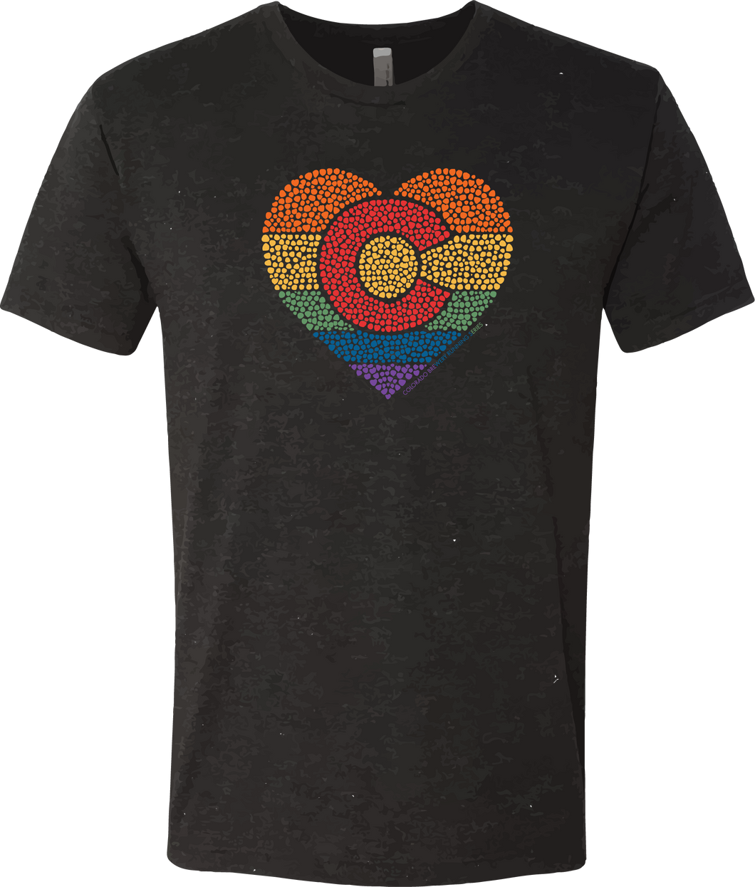Colorado Pride Heart - T-shirt - Heather Black