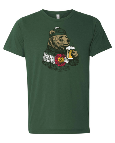 Colorado Cozy Bear - Unisex T-shirt - Heather Dark Green