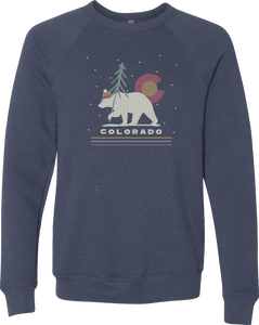 Holiday Polar Bear - Unisex Crewneck Sweatshirt - Vintage Navy