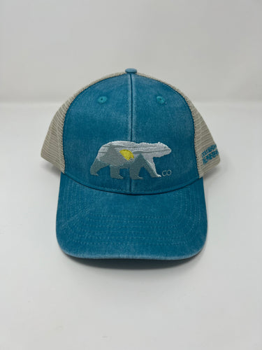 Mountain Polar Bear Trucker Hat - Teal