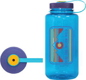 Retro Mountain Sunset - 32oz Nalgene Water Bottle - Slate Blue