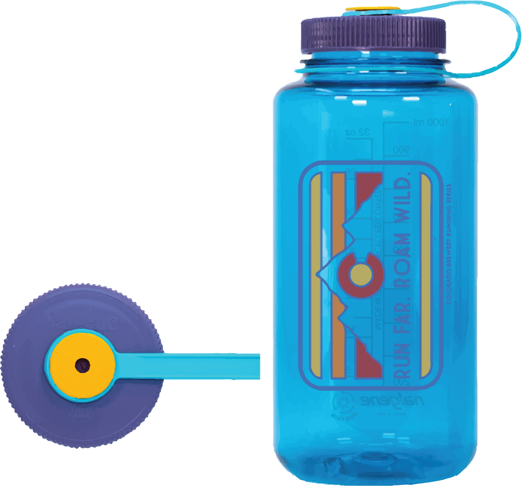 Retro Mountain Sunset - 32oz Nalgene Water Bottle - Slate Blue