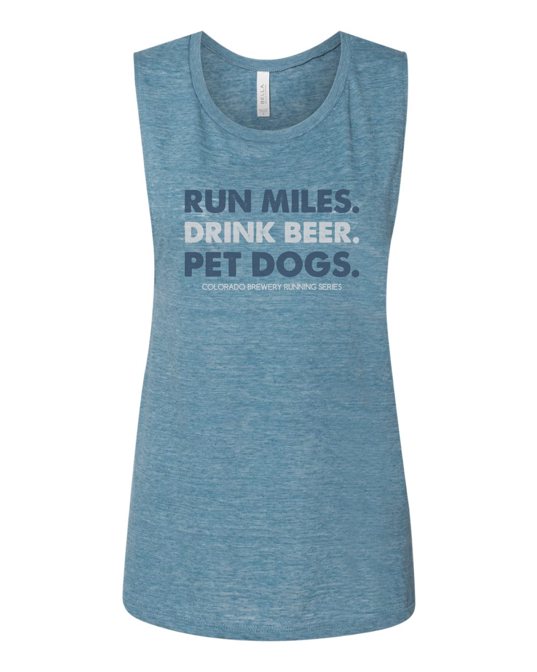 Run Miles Pet Dogs - Women's Festival Muscle Tank - Heather Deep Teal