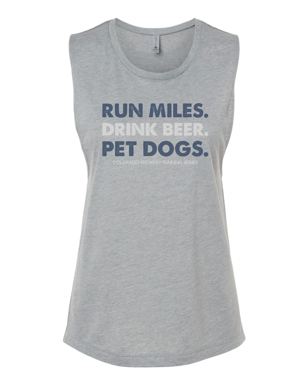 Run Miles Pet Dogs - Women's Festival Muscle Tank - Heather Grey