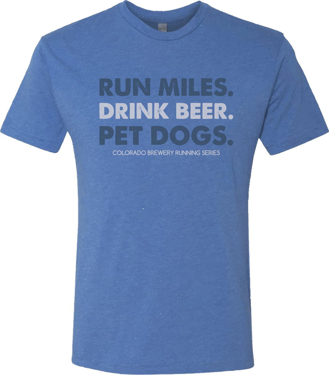 Run Miles Pet Dogs - T-shirt - Vintage Royal