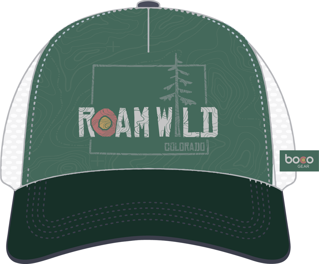 Roam Wild - BOCO Technical Trucker Hat - Green