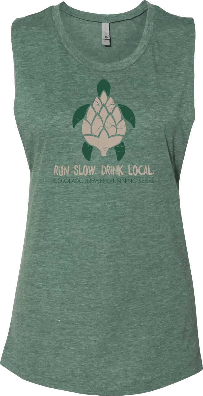 Run Slow. Drink Local. - Women's Festival Muscle Tank - Heather Green