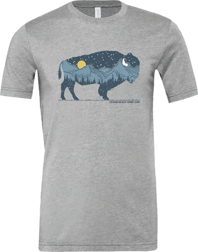 Night Sky Bison T-Shirt - Athletic Heather