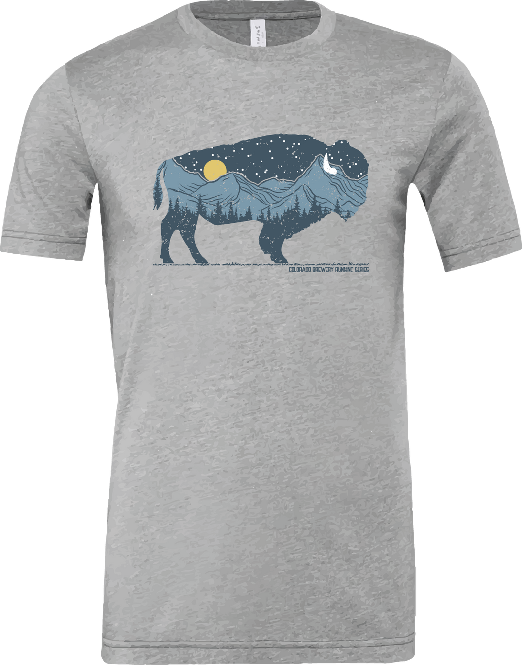 Night Sky Bison T-Shirt - Athletic Heather