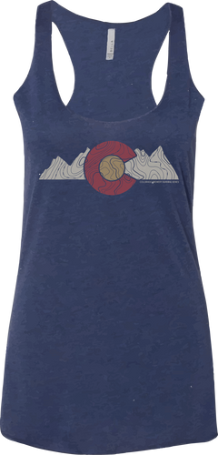 Colorado Topo Mountains - Women's Tank Top - Vintage Navy