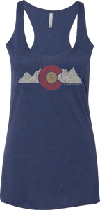 Colorado Topo Mountains - Women's Tank Top - Vintage Navy