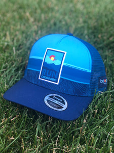 Run Colorado Patch - BOCO Technical Trucker Hat - Light Blue/Dark Blue