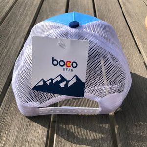 Colorado Mountains - BOCO Technical Trucker Hat - Blue/White