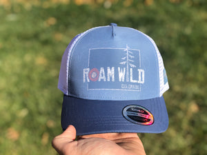 Roam Wild Colorado - BOCO Technical Trucker Hat - Light Blue/Dark Blue