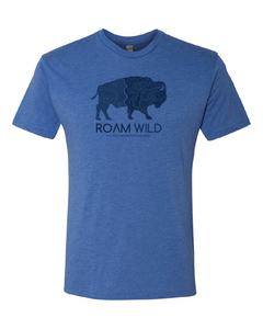 Roam Wild Topo Bison - Unisex T-shirt - Vintage Royal